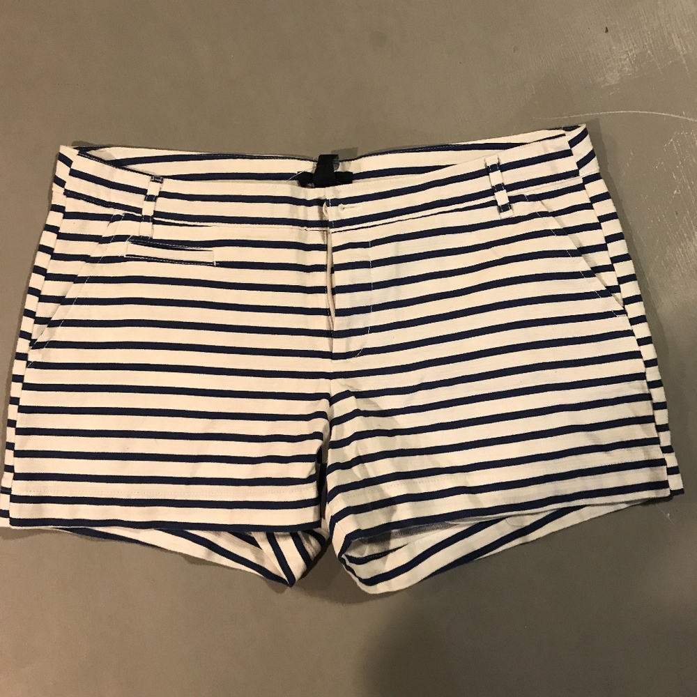 Navy Striped Shorts